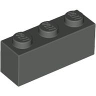 Lego kostka (kostička) 1x3, tmavě šedá (362227, 4114313)
